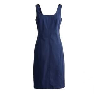 J. CREW Fitted Lightweight Chino Dress Navy Blue Sz 16 {C10}
